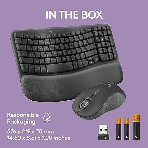 Logitech Wave Keys Wireless Ergonomic Keyboard for Comfort
