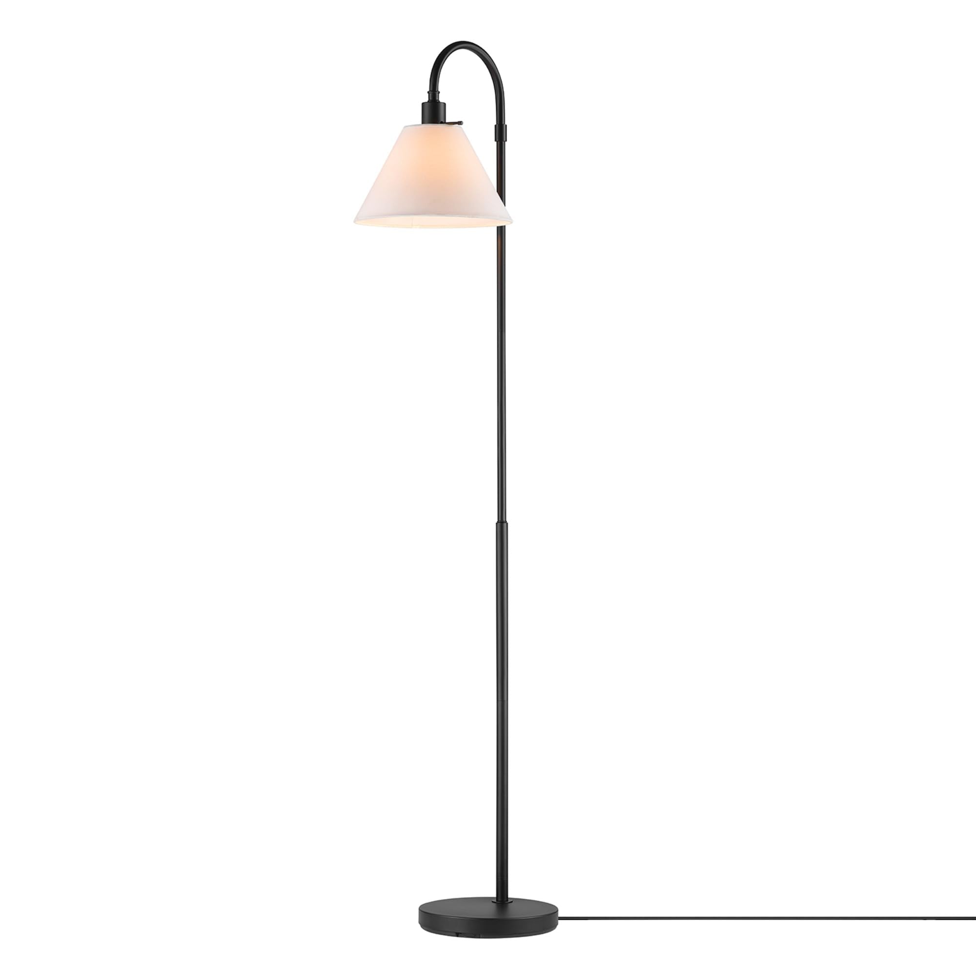 Brass Floor Lamp with White Shade for Modern Decor