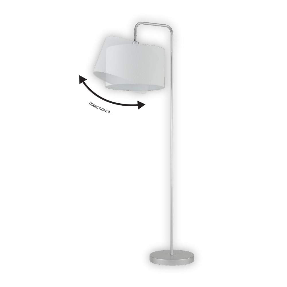 Brass Floor Lamp with White Shade for Modern Decor
