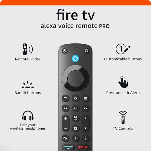 Amazon Fire TV Alexa Voice Remote Pro with Backlit Buttons