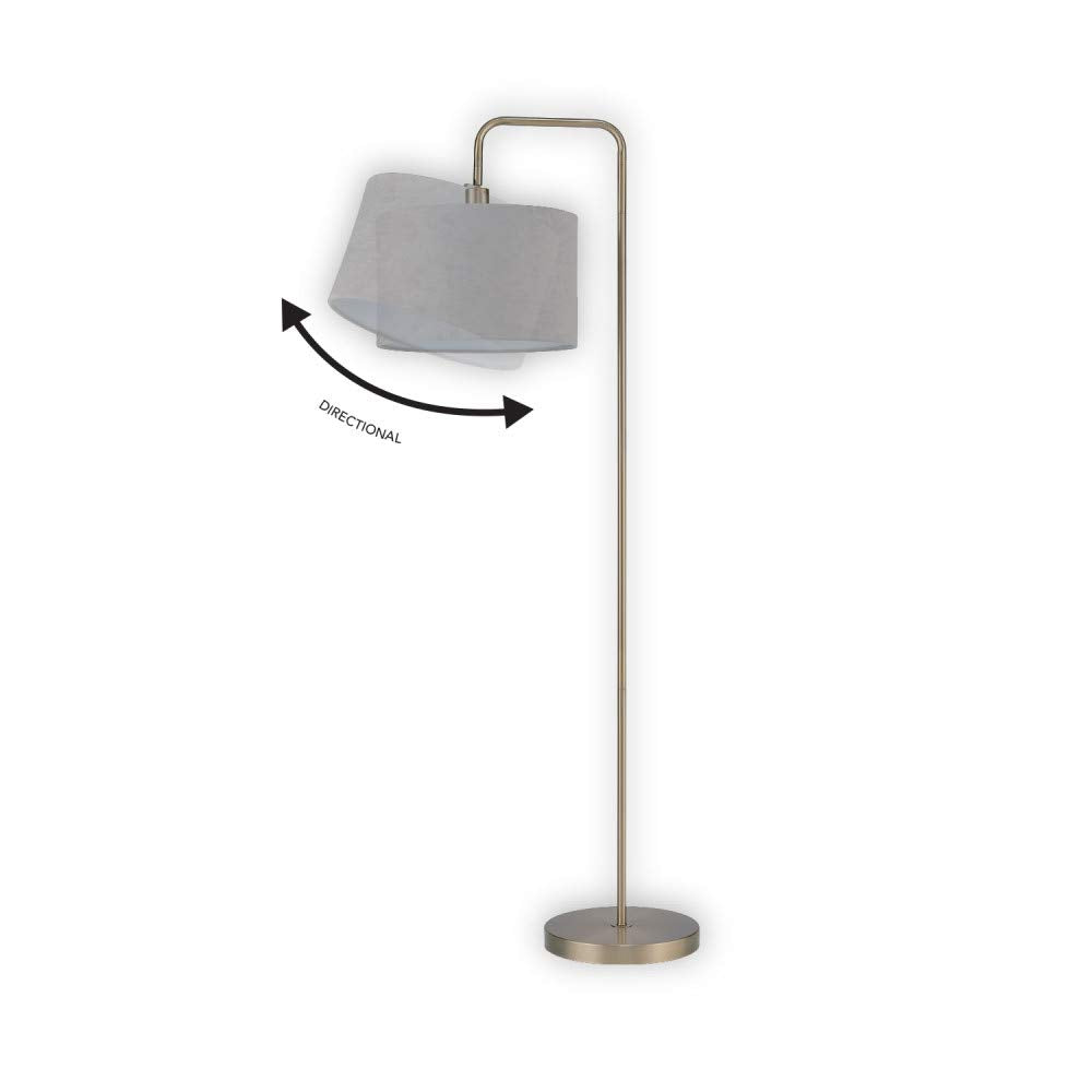 Brass Floor Lamp with White Shade for Modern Decor