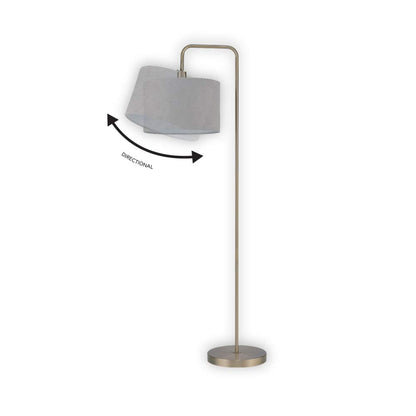 Brass Floor Lamp with White Shade for Modern Decor