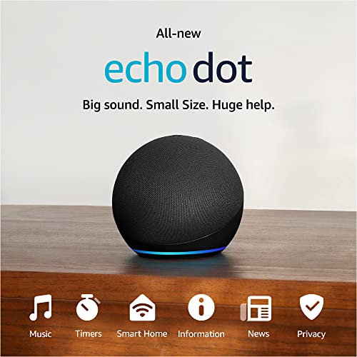 Echo Dot Smart Speaker With Rich Sound In Charcoal Plus