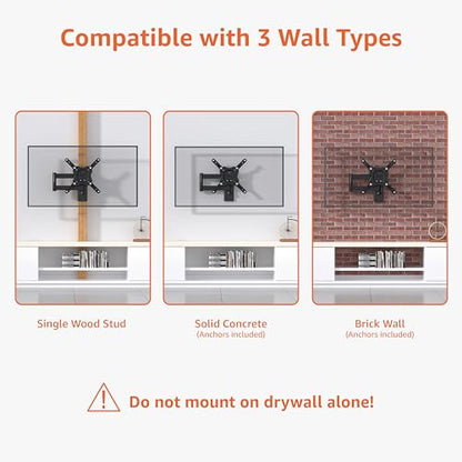 Amazon Basics Full Motion Wall Mount for 26 to 55 TVs Black