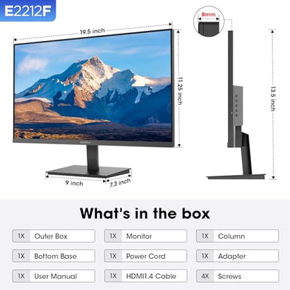 KOORUI 27 Inch IPS Monitor 1080p 100Hz HDMI VGA VESA Tilt