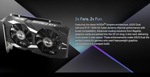 ASUS Dual GeForce RTX 3050 Gaming Graphics Card with Advanced Cooling