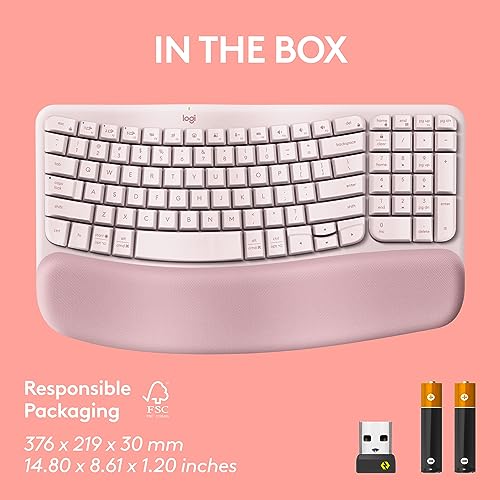 Logitech Wave Keys Wireless Ergonomic Keyboard for Comfort