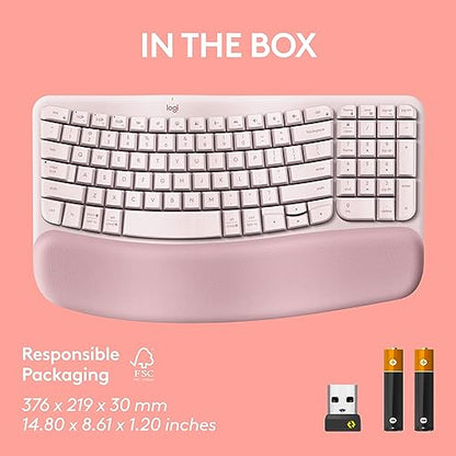 Logitech Wave Keys Wireless Ergonomic Keyboard for Comfort