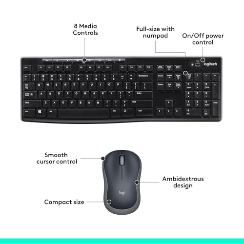 Logitech MK270 Wireless Keyboard and Mouse Combo for Easy Computing