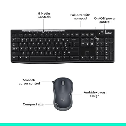 Logitech MK270 Wireless Keyboard and Mouse Combo for Easy Computing