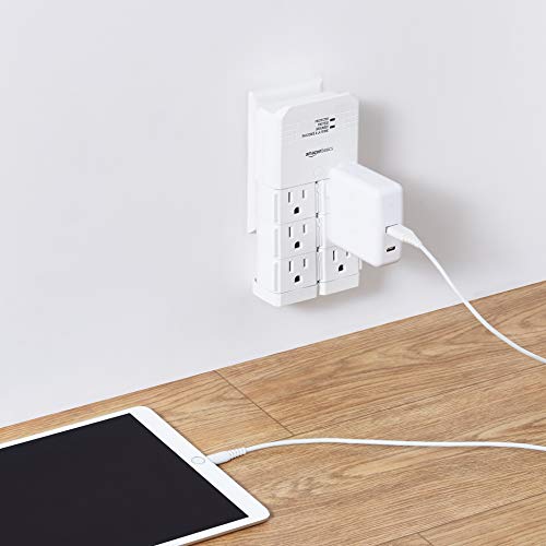 Surge Protector Wall Mount With Rotating Six Outlets