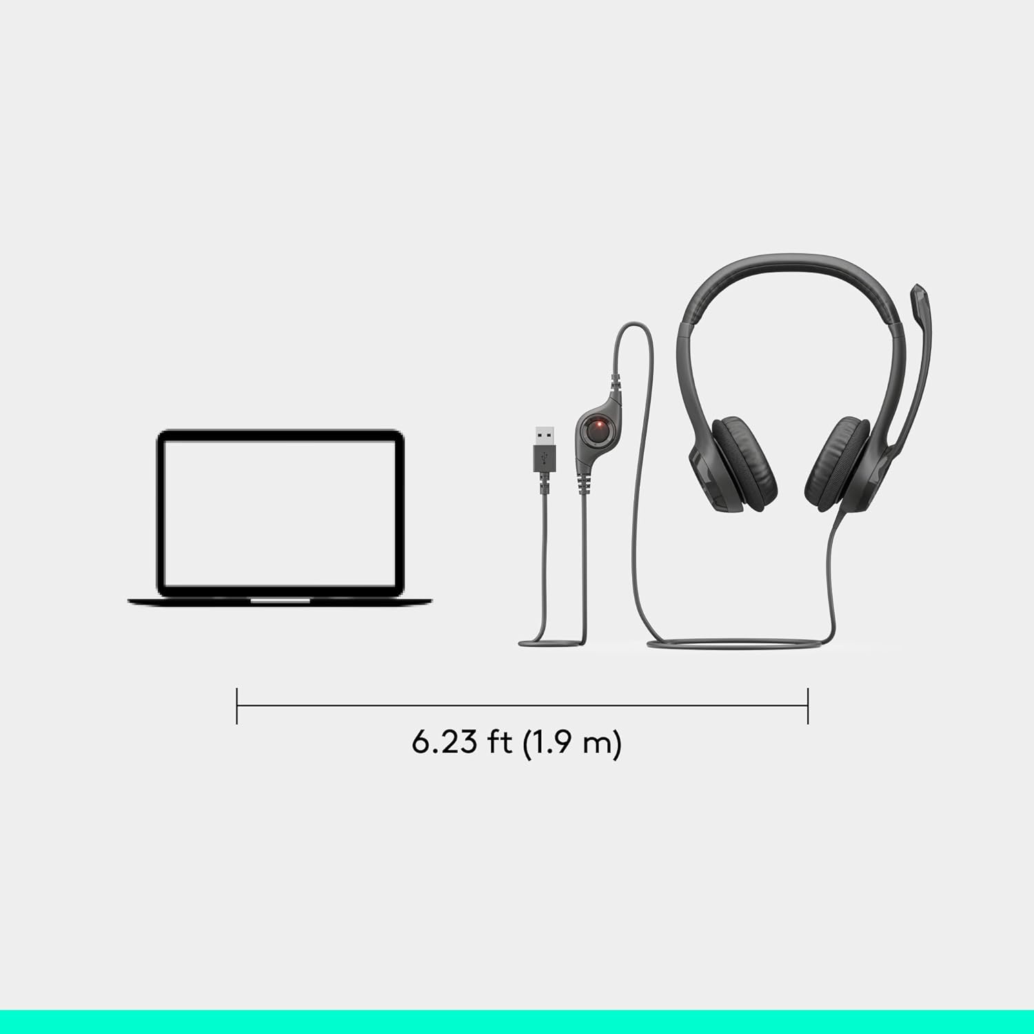 Logitech H390 Wired Headset with Noise Cancelling Mic