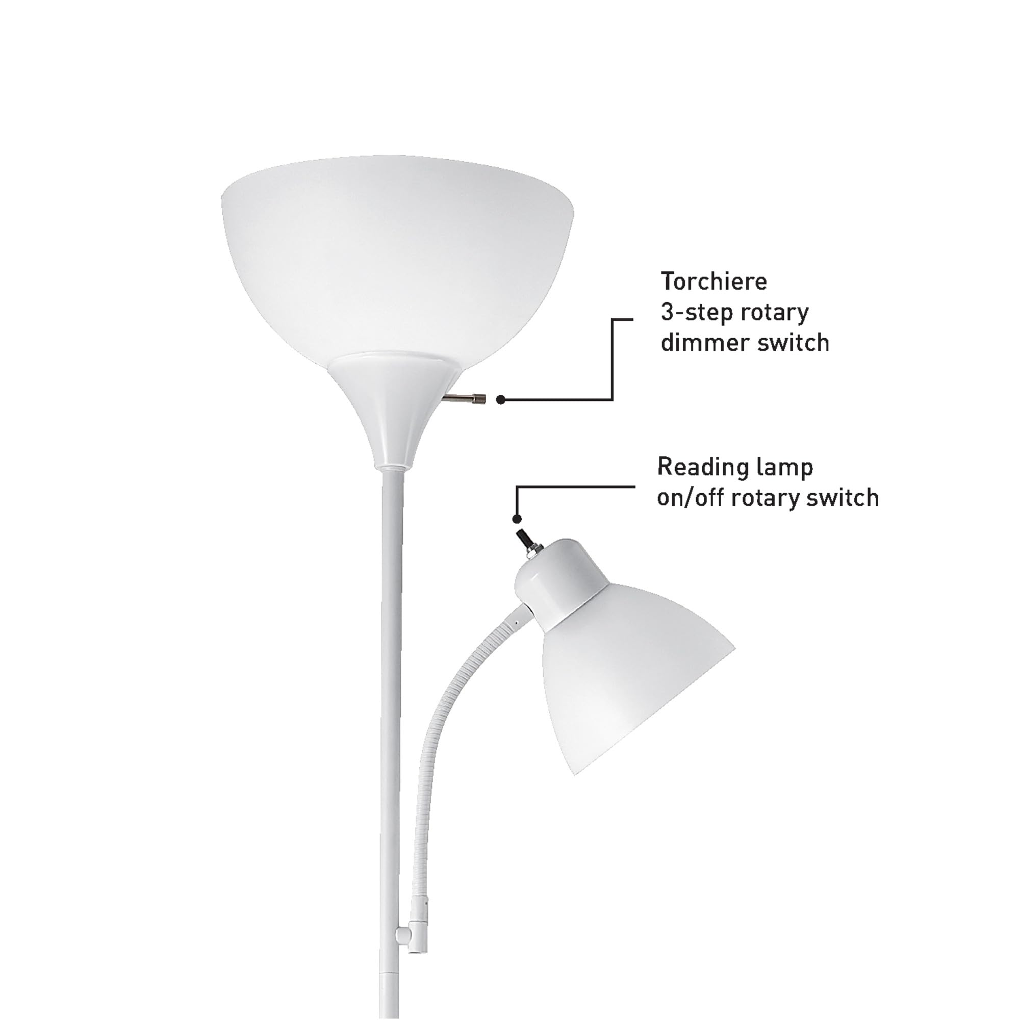Globe Electric Delilah Floor Lamp with Adjustable Reading Light