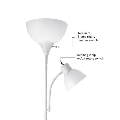 Globe Electric Delilah Floor Lamp with Adjustable Reading Light