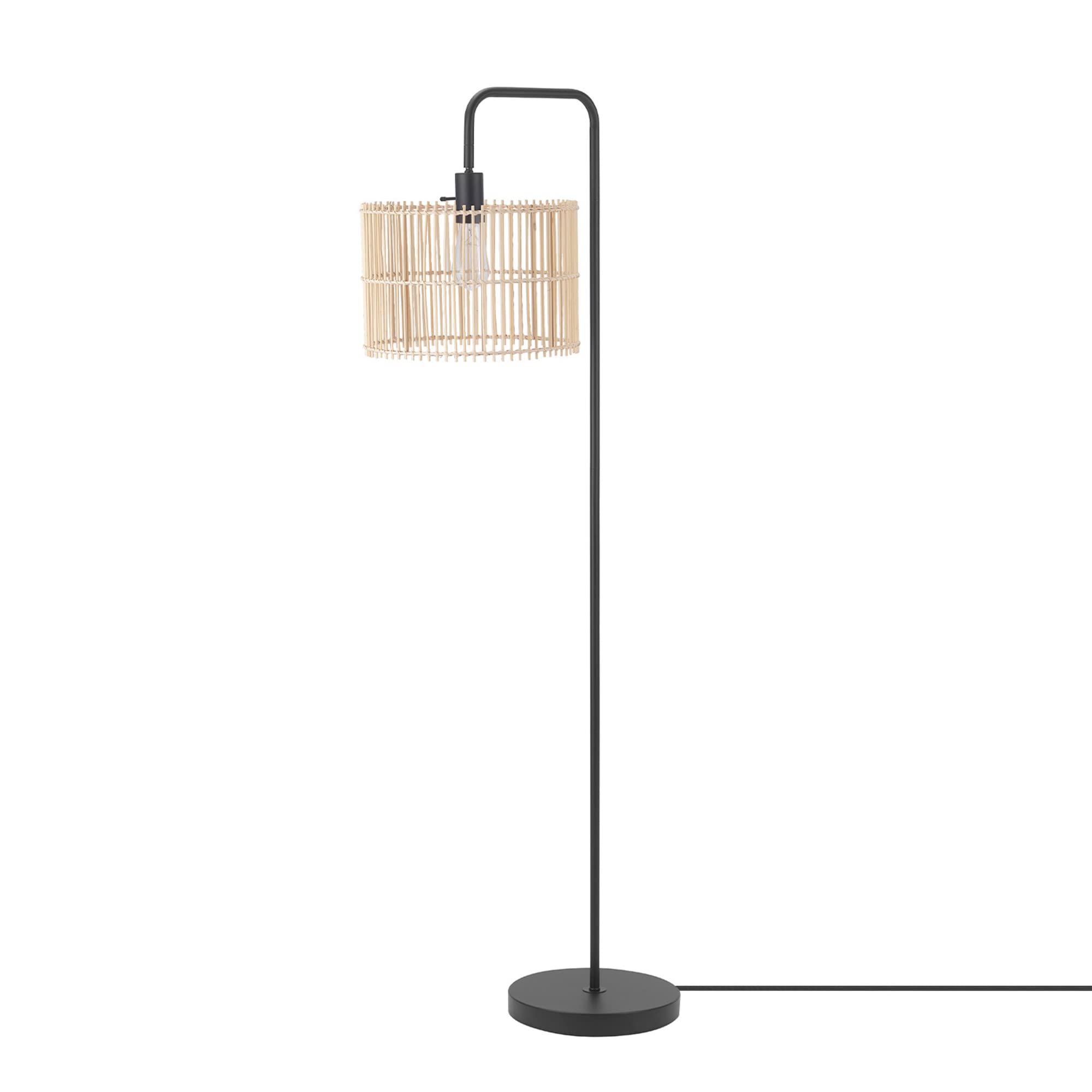 Brass Floor Lamp with White Shade for Modern Decor