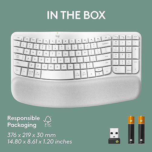 Logitech Wave Keys Wireless Ergonomic Keyboard for Comfort