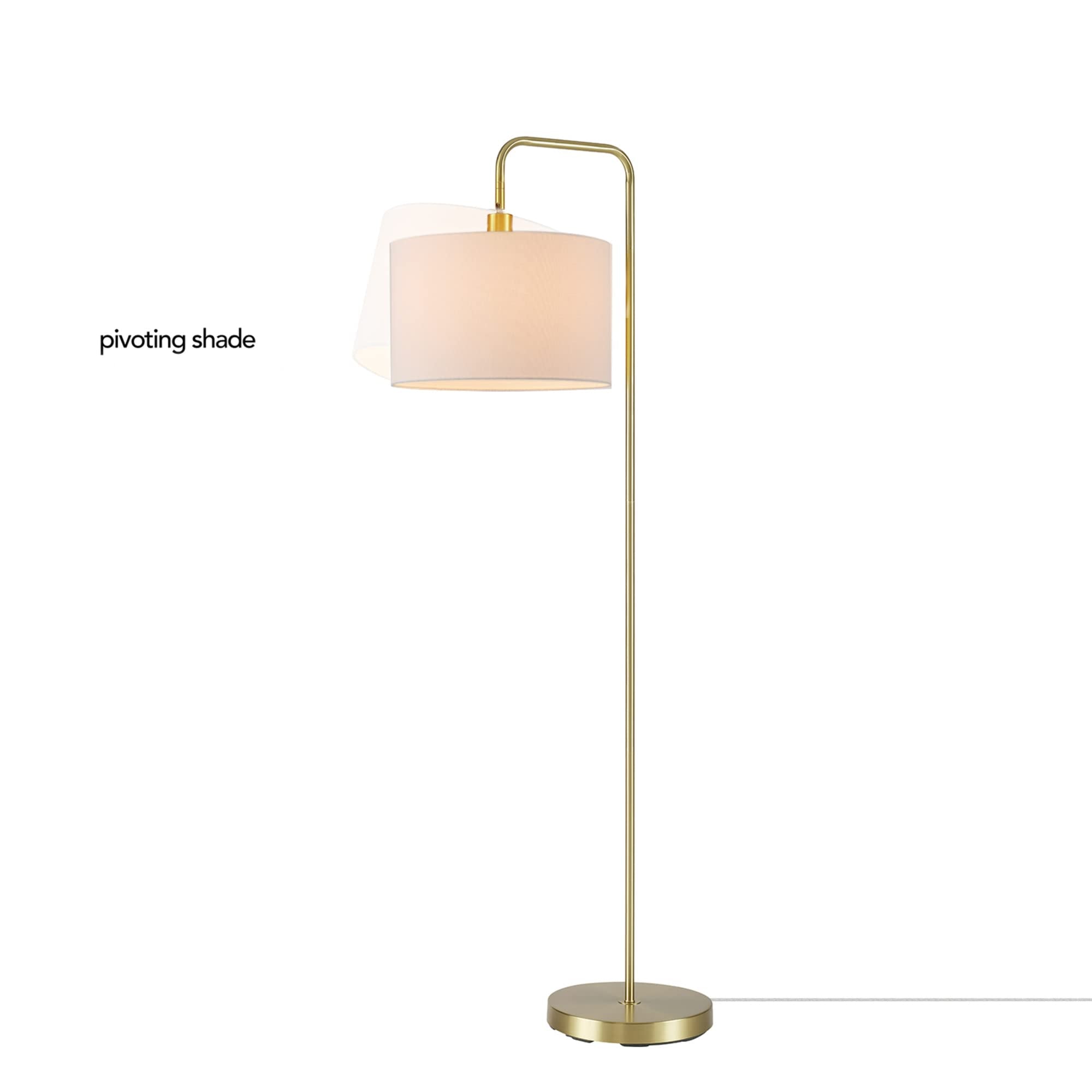 Brass Floor Lamp with White Shade for Modern Decor