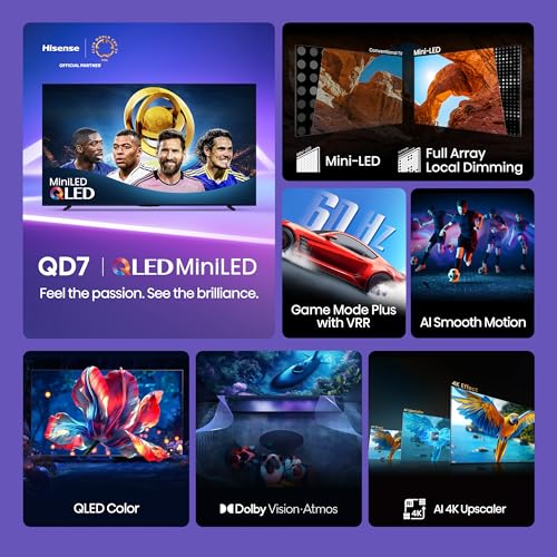 Hisense 50 Inch QLED Mini LED Smart TV with Dolby Vision