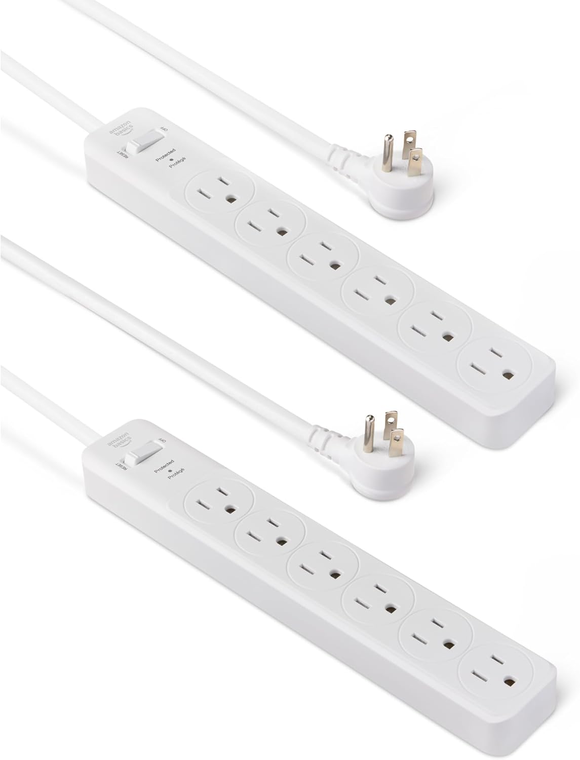 Amazon Basics Two Pack Surge Protector Power Strip 200J