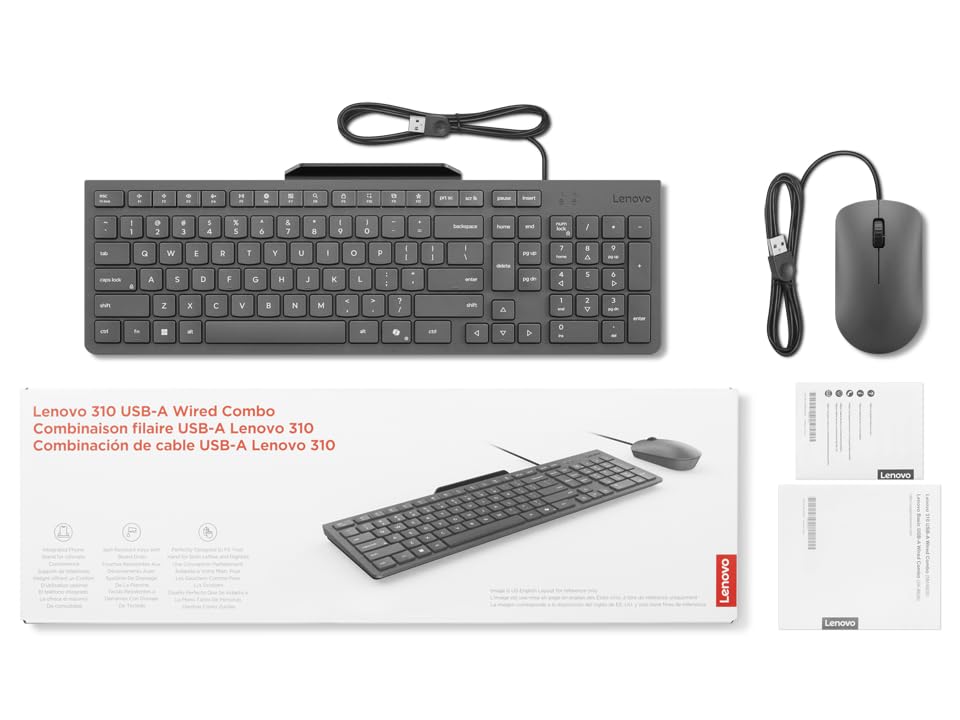 Lenovo 300 USB Keyboard Ergonomic Design for Comfortable Typing