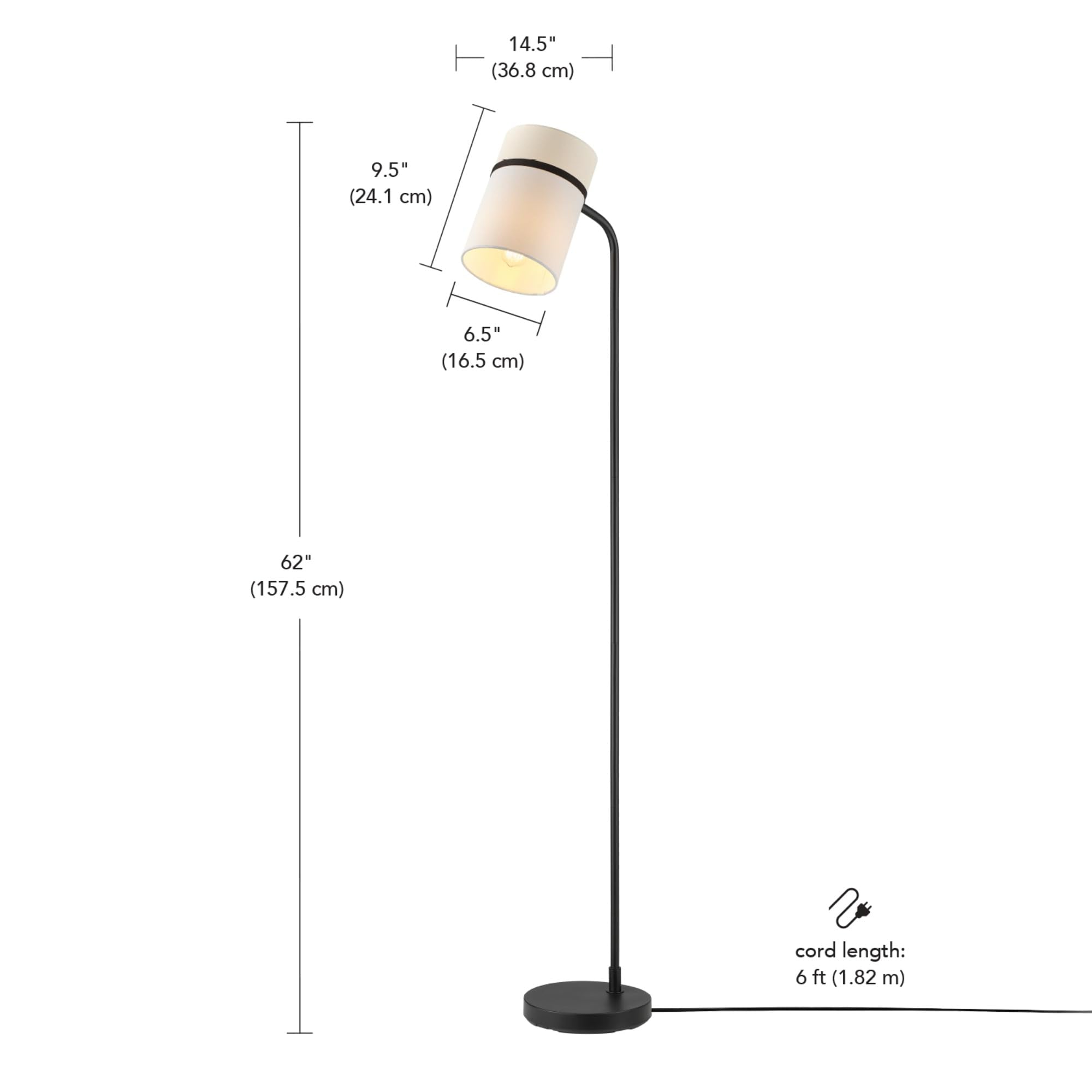 Modern 58 Inch Floor Lamp with Geometric Design