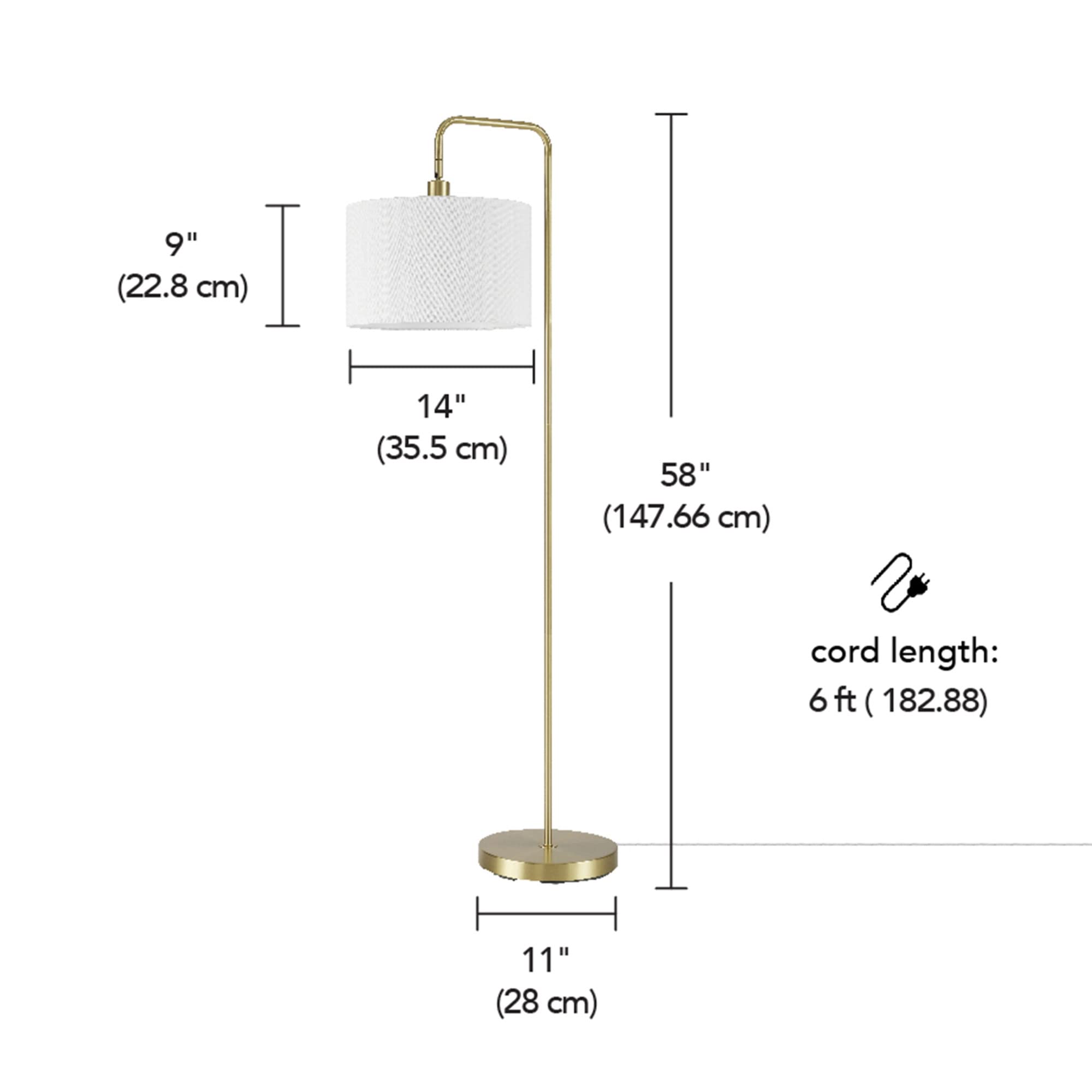 Brass Floor Lamp with White Shade for Modern Decor