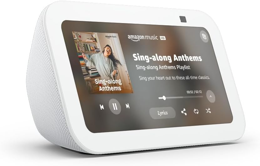 Echo Show 5 Smart Display With Clearer Sound Glacier White