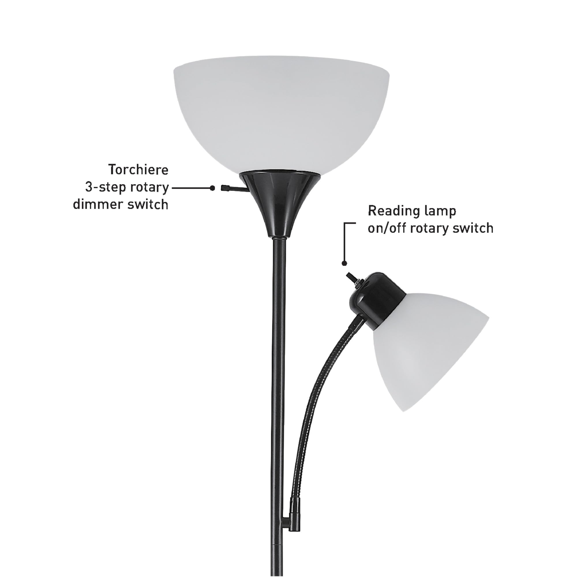 Globe Electric Delilah Floor Lamp with Adjustable Reading Light