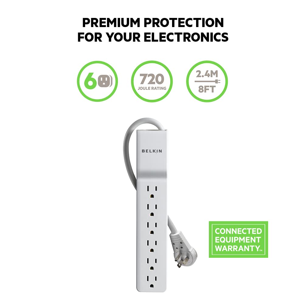Belkin Surge Protector Power Strip 1080 Joules Rotating Plug