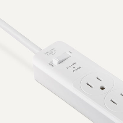 Amazon Basics Two Pack Surge Protector Power Strip 200J