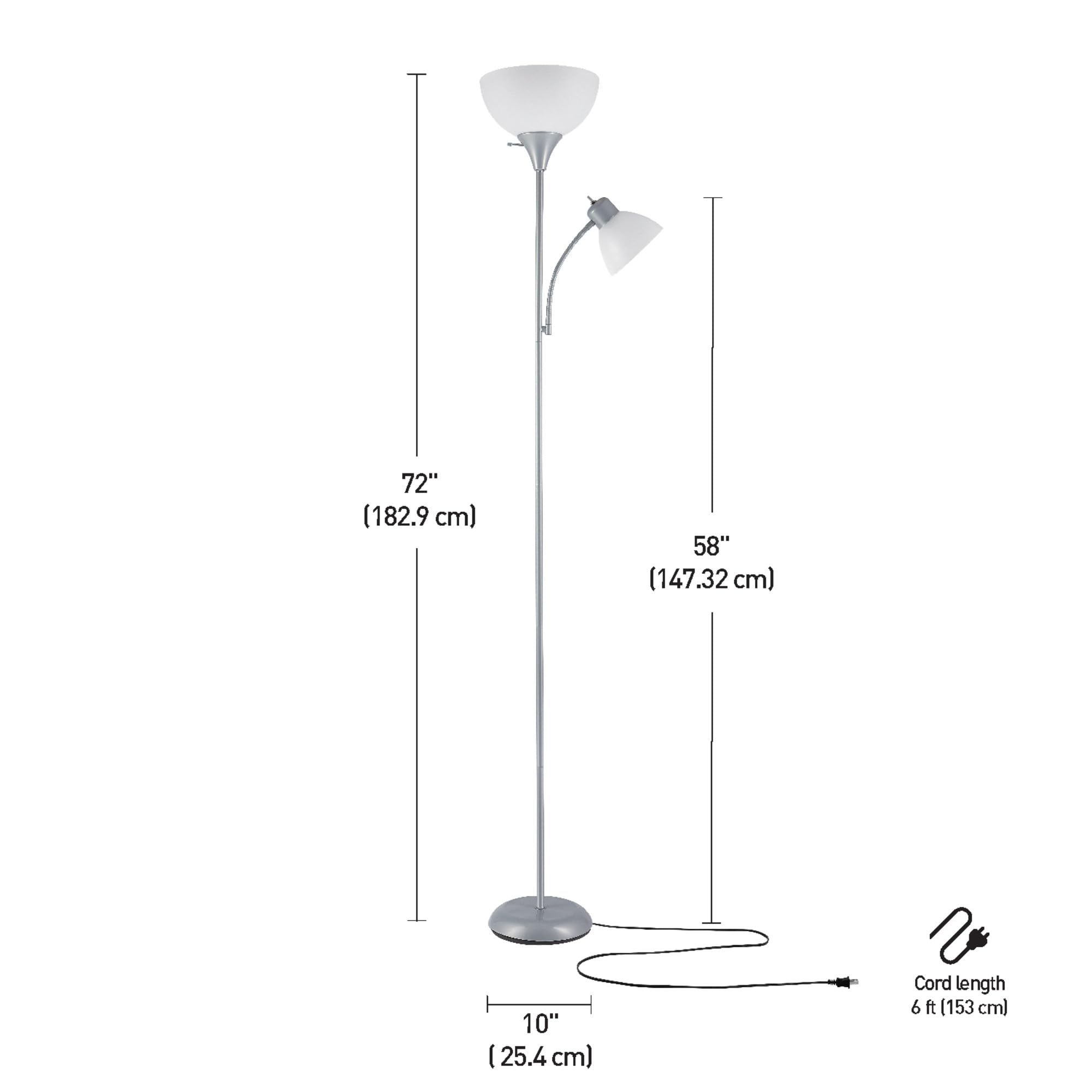 Globe Electric Delilah Floor Lamp with Adjustable Reading Light