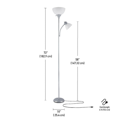 Globe Electric Delilah Floor Lamp with Adjustable Reading Light