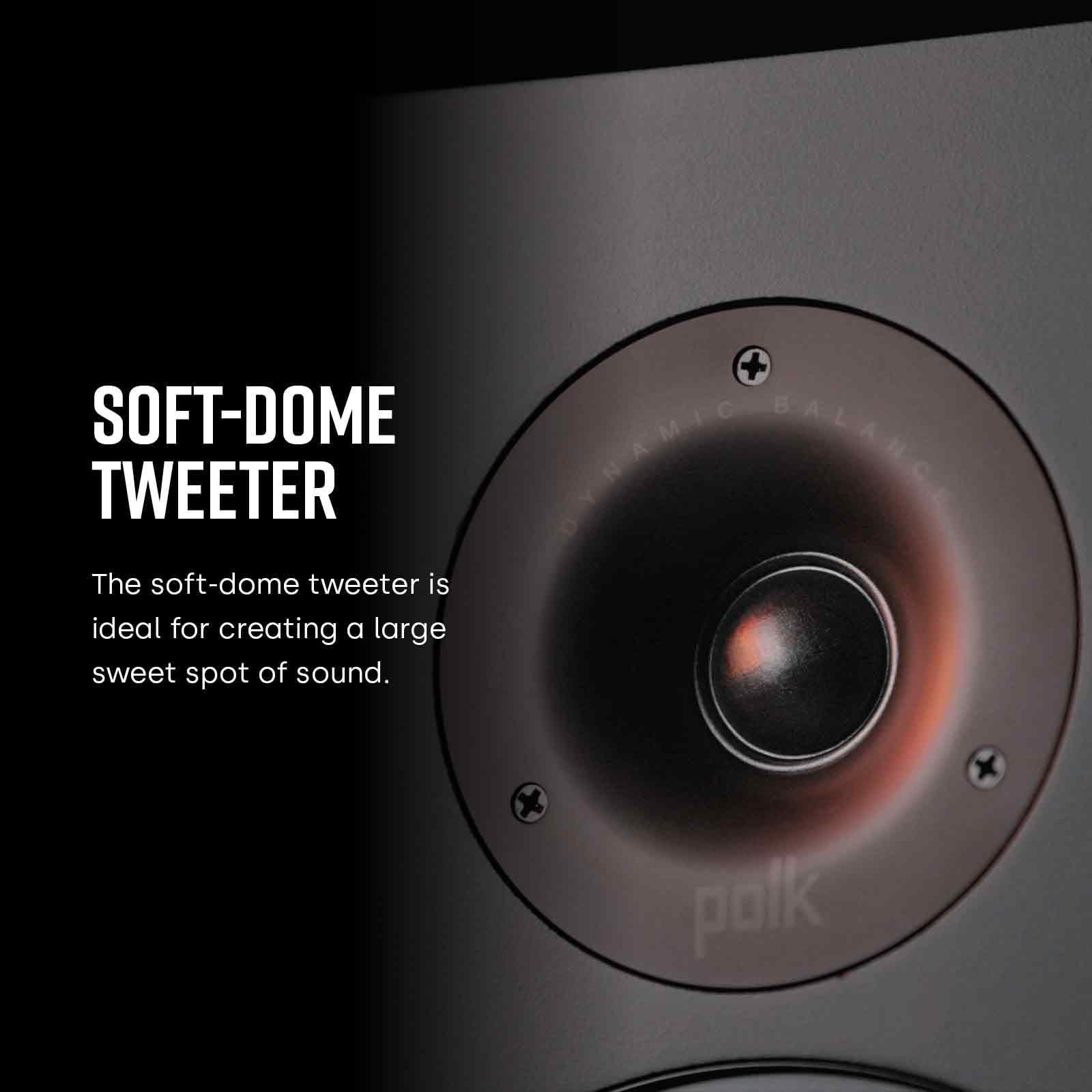 Polk Audio T15 Bookshelf Speakers with Deep Bass Sound
