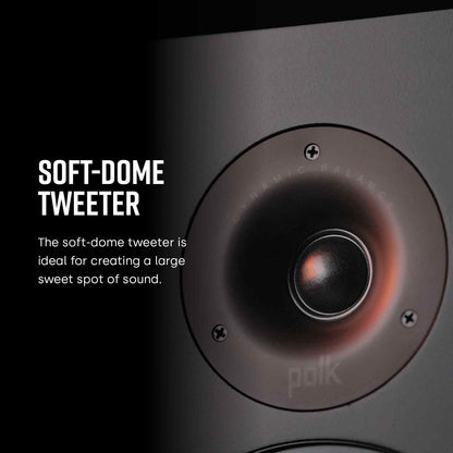 Polk Audio T15 Bookshelf Speakers with Deep Bass Sound