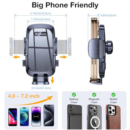 Romuto Car Phone Holder Mount Dashboard Windshield Vent