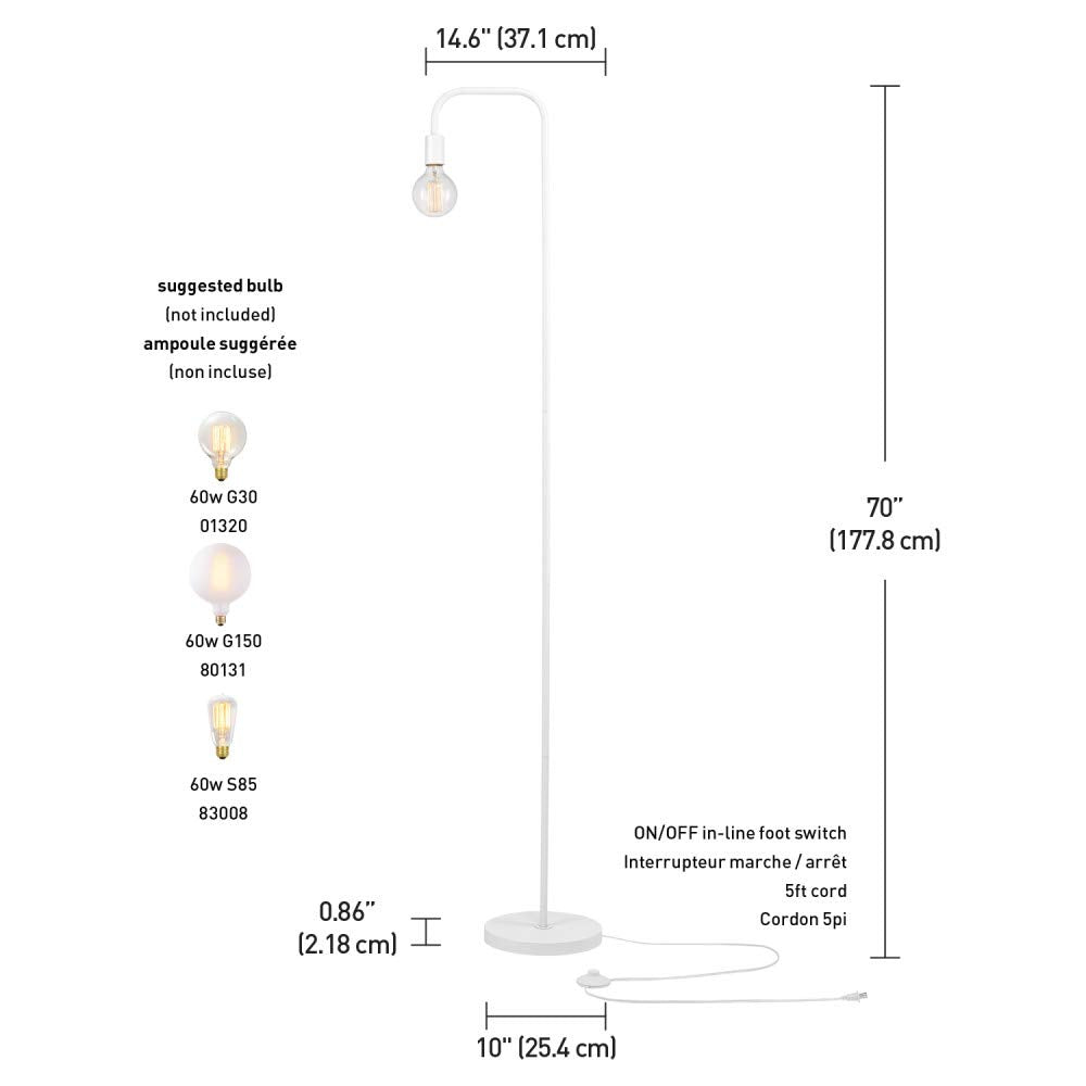 Elegant 70 Inch Floor Lamp with Foot Switch