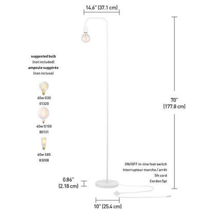 Elegant 70 Inch Floor Lamp with Foot Switch