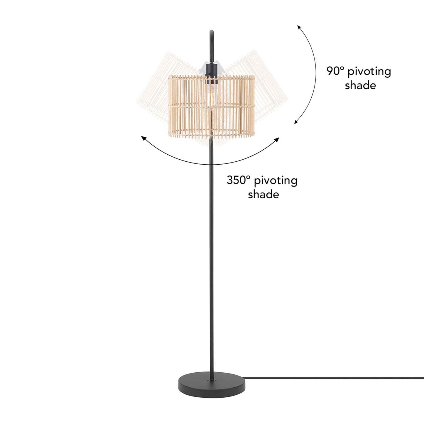Brass Floor Lamp with White Shade for Modern Decor