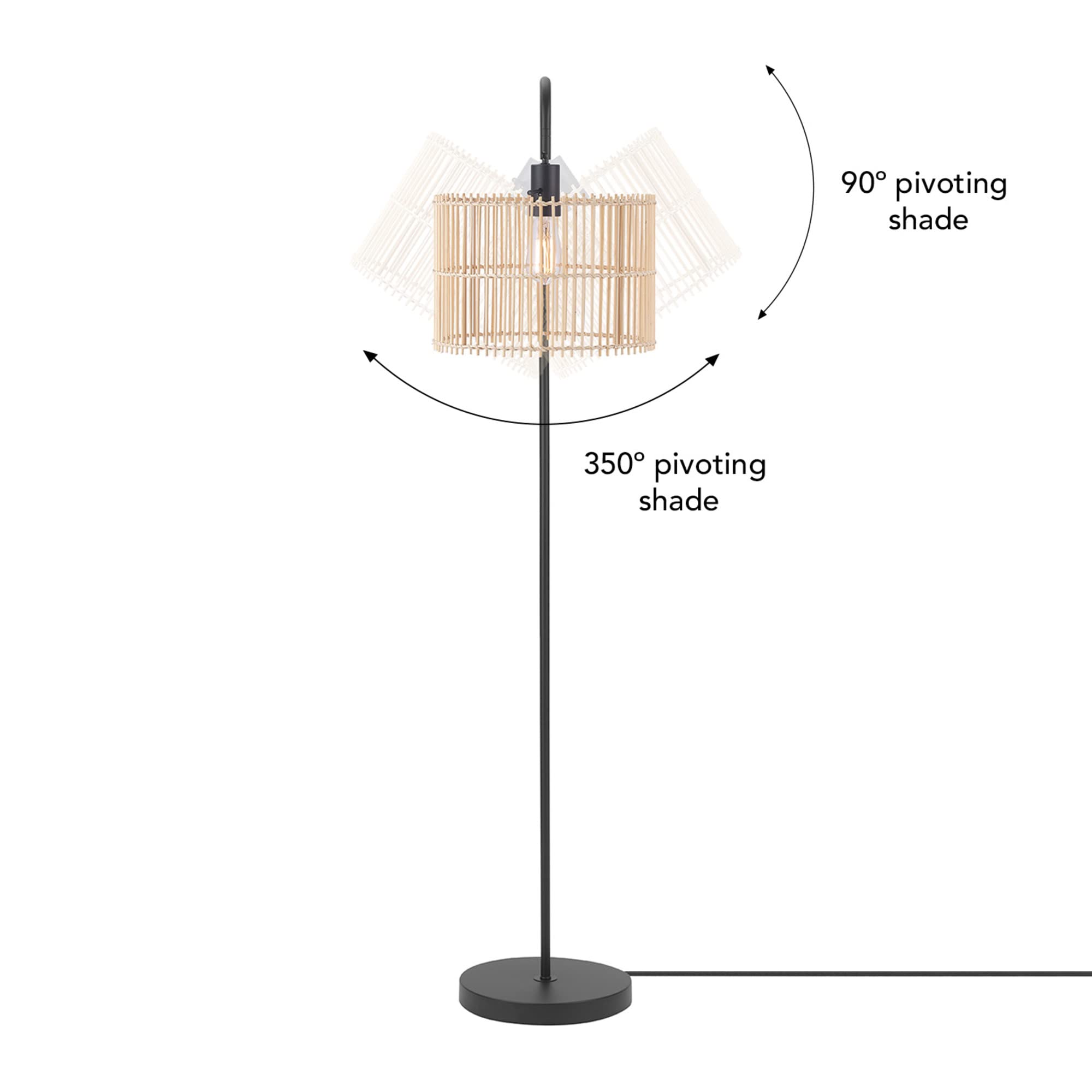 Brass Floor Lamp with White Shade for Modern Decor
