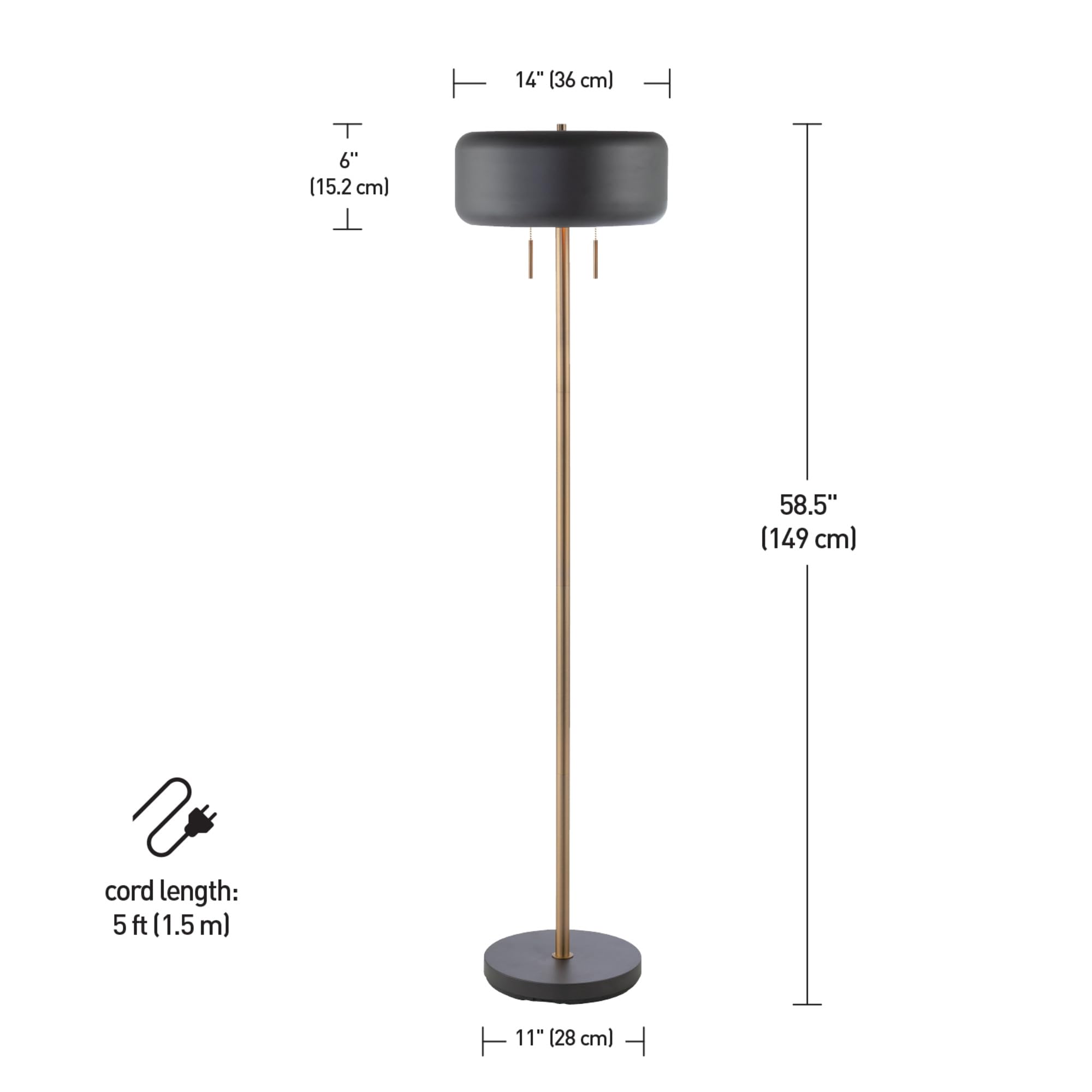 Modern 70 Inch Floor Lamp with Soft White Shade