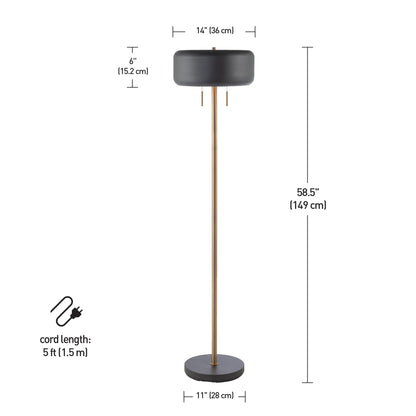 Modern 70 Inch Floor Lamp with Soft White Shade