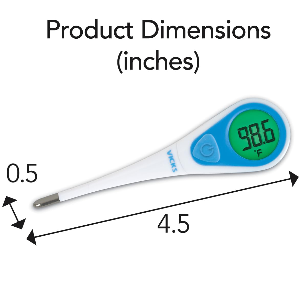 Vicks Speed Read Digital Thermometer With Color Coded Display