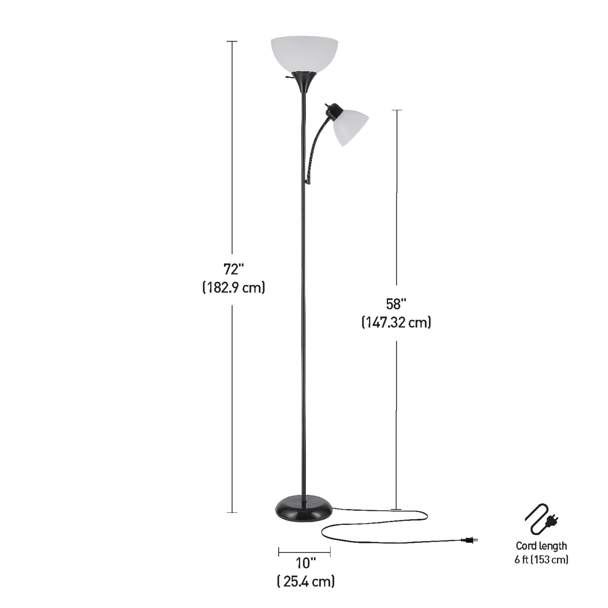 Globe Electric Delilah Floor Lamp with Adjustable Reading Light