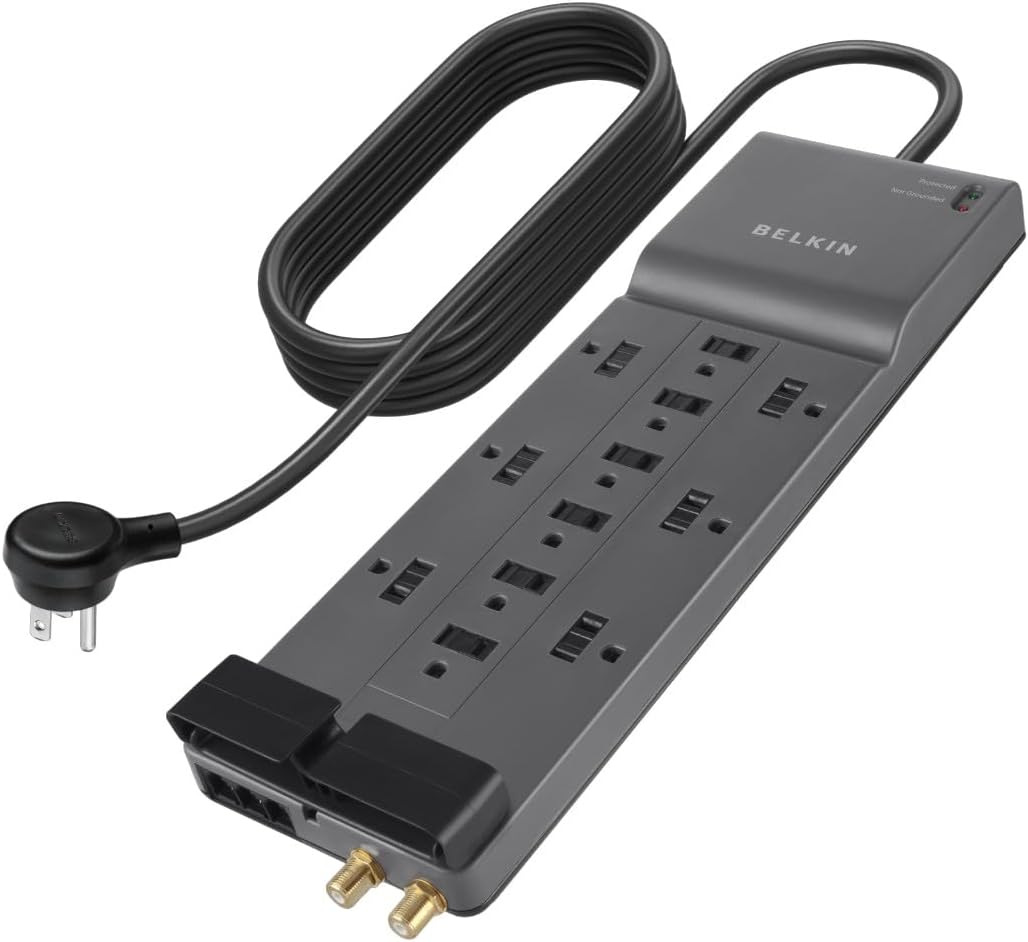 Belkin 12 Outlet Surge Protector Power Strip With 8ft Cable
