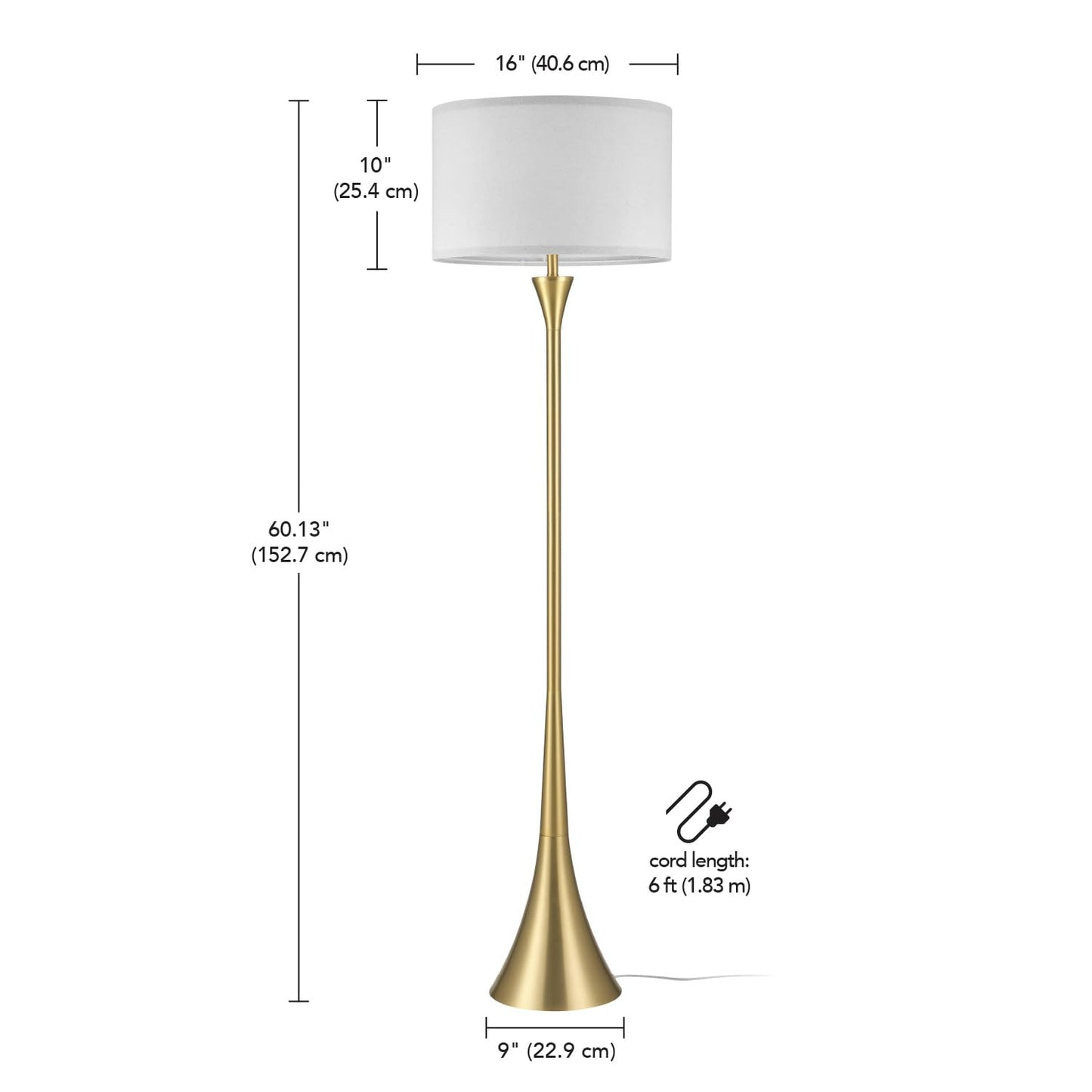 Modern 58 Inch Floor Lamp with Geometric Design