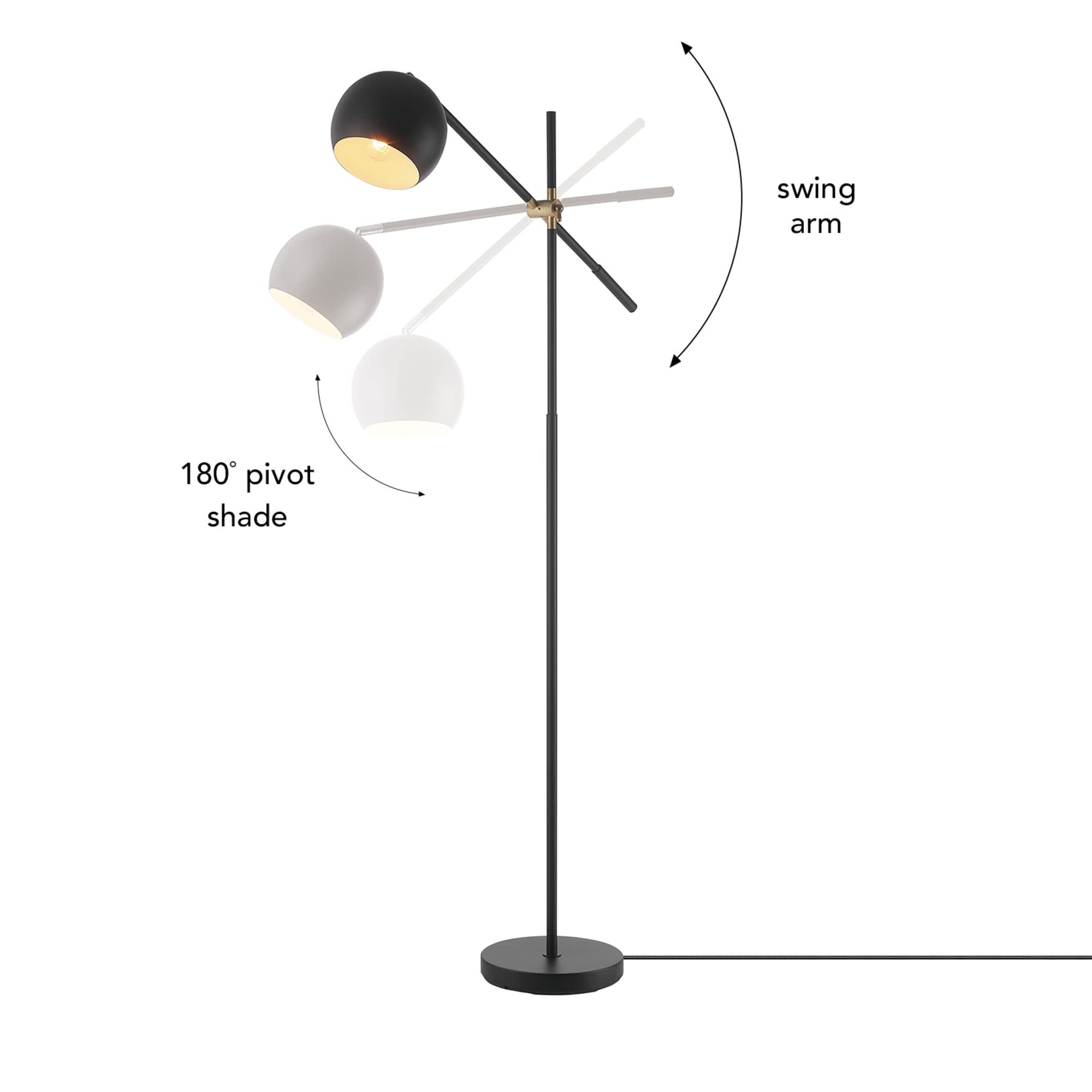 Molly Floor Lamp with Matte Black Finish and Slim Profile