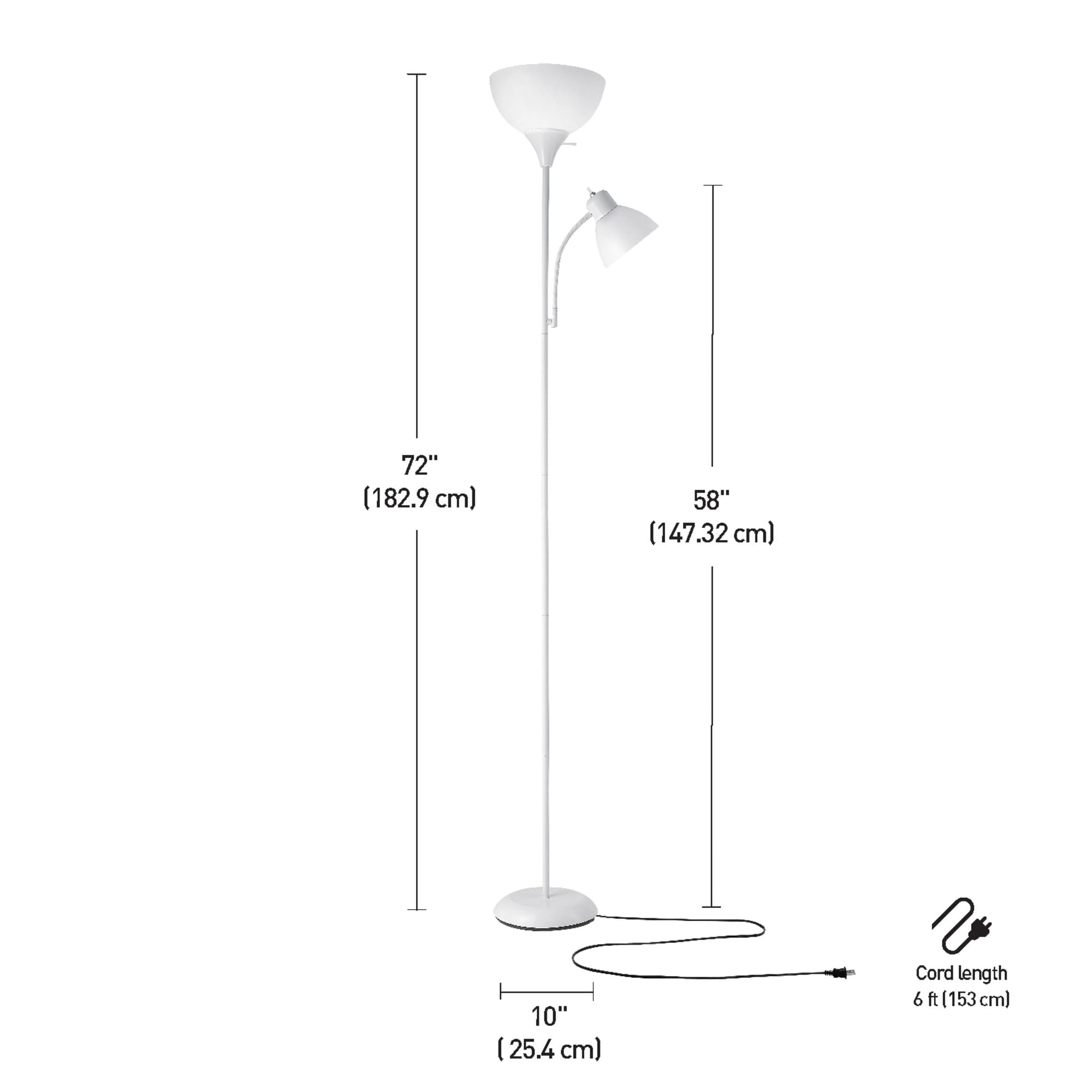 Globe Electric Delilah Floor Lamp with Adjustable Reading Light