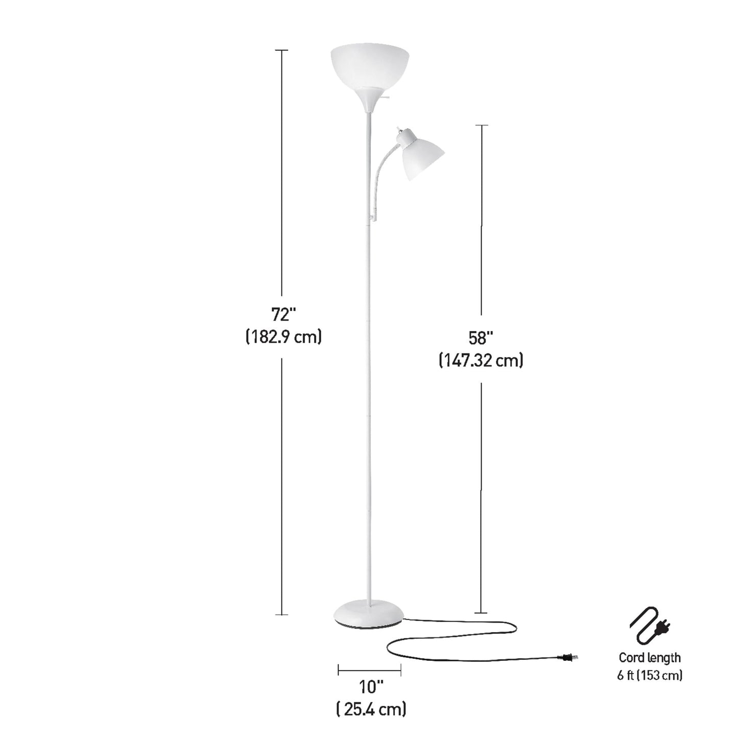 Globe Electric Delilah Floor Lamp with Adjustable Reading Light