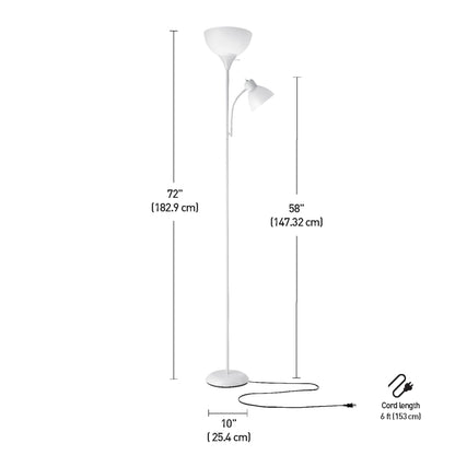 Globe Electric Delilah Floor Lamp with Adjustable Reading Light