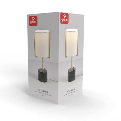 Metallic Gray Table Lamp with Dual Pull Chains for Versatile Lighting
